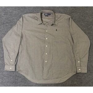 VTG Polo Ralph Lauren Marlowe Mens XL Houndstooth Button Up Shirt Black/White